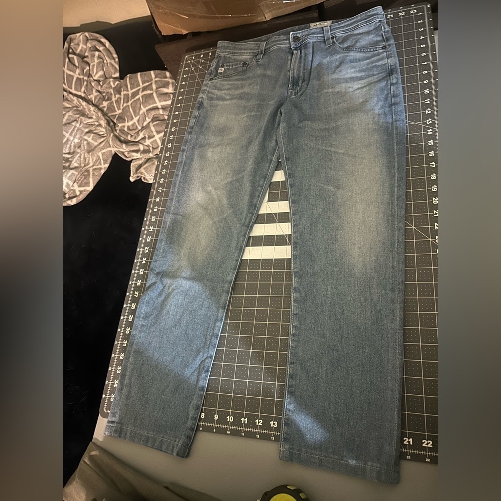AG Adriano Goldschmied Light Blue Men's Straight Jeans